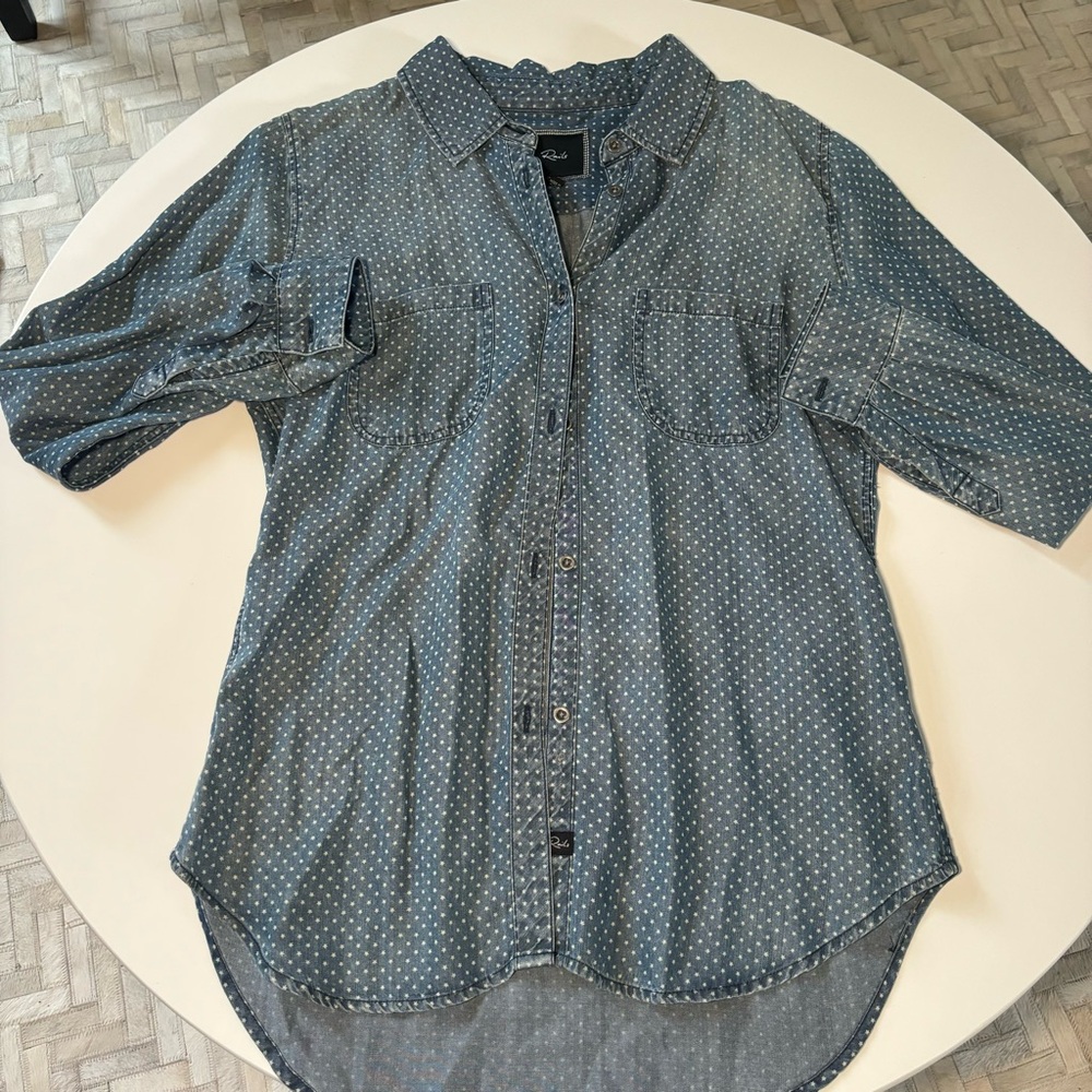 Rails Blue Button Down With Star Details - image 3